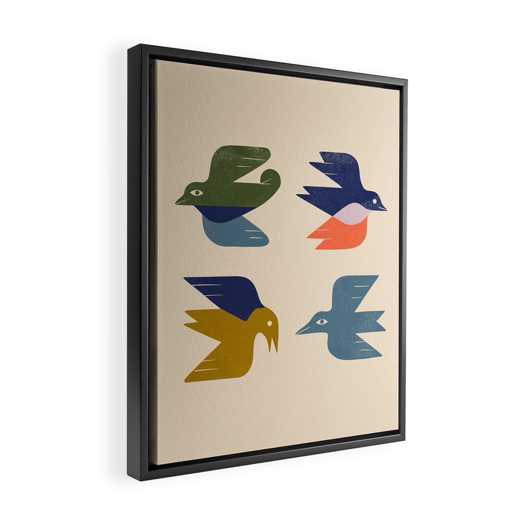 Four Birds Grid Framed Canvas Print Gallery Image 2
