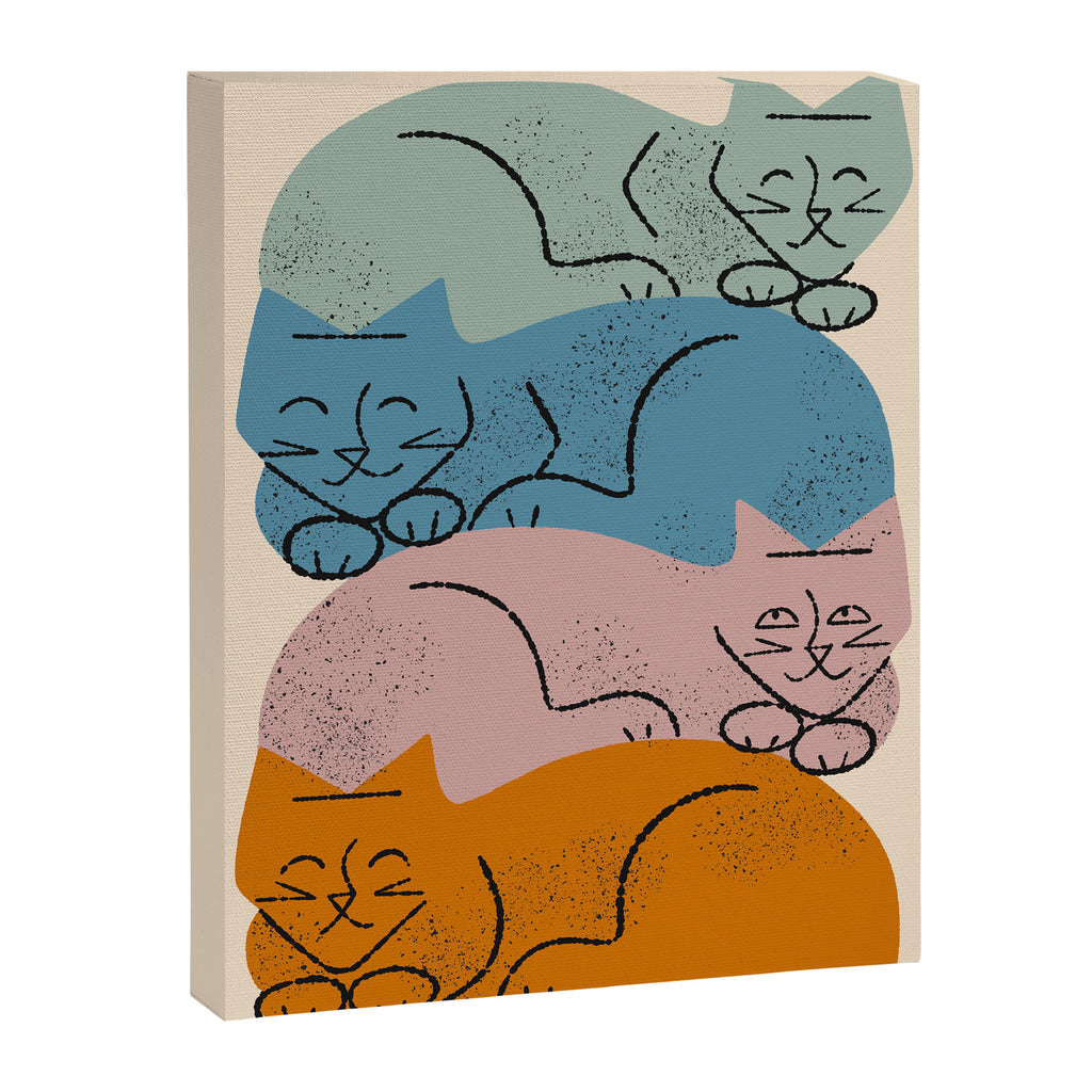 Four Cat Pile Canvas Print Gallery Image 6