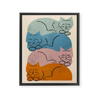 Four Cat Pile Framed Canvas Print Gallery Image 6