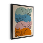 Four Cat Pile Framed Canvas Print Gallery Image 2