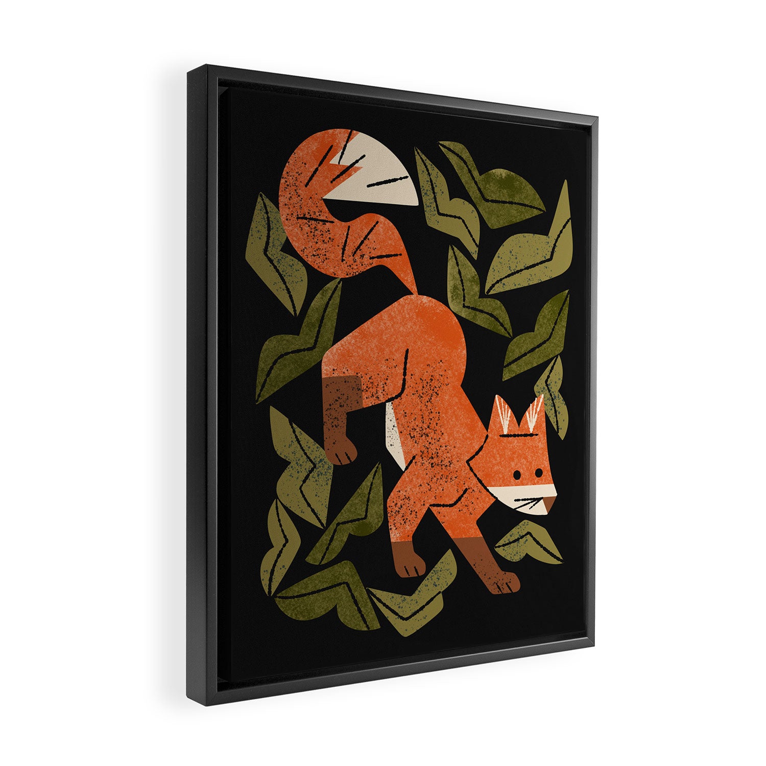 Fox In The Brush Framed Canvas Print Gallery Image 2