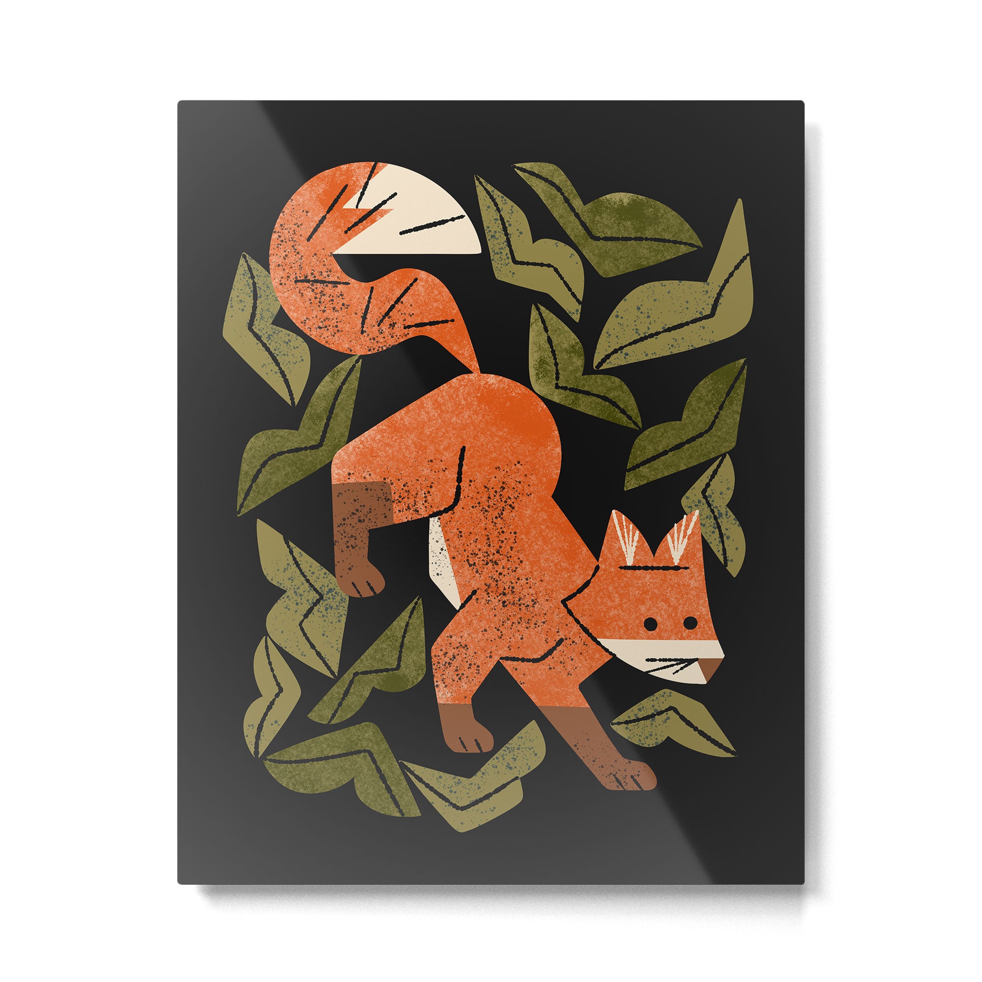 Fox In The Brush Metal Print Gallery Image 4