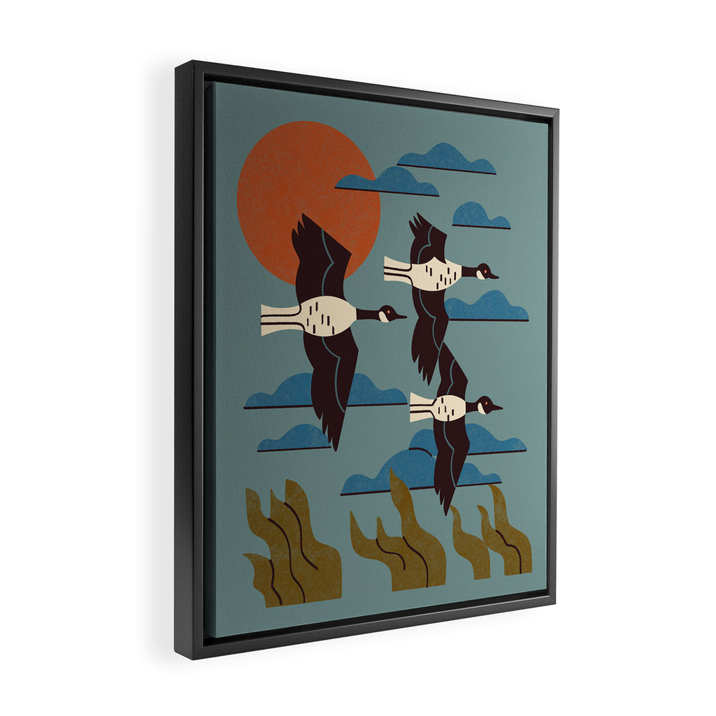 Geese Flying South Framed Canvas Print Gallery Image 2