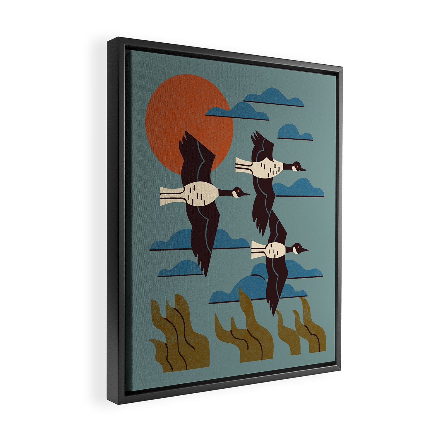 Geese Flying South Framed Canvas Print Gallery Image 2