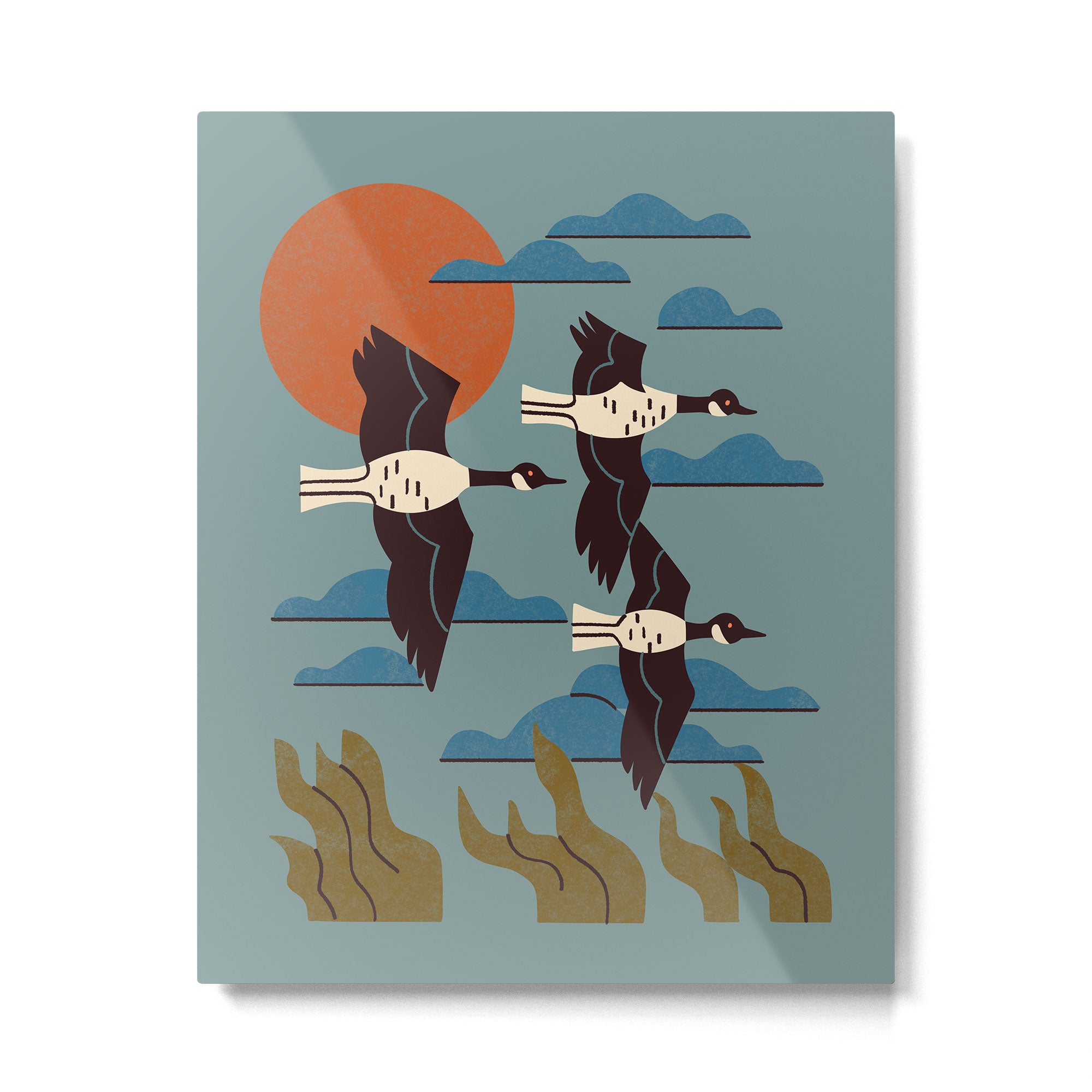 Geese Flying South Metal Print Gallery Image 4