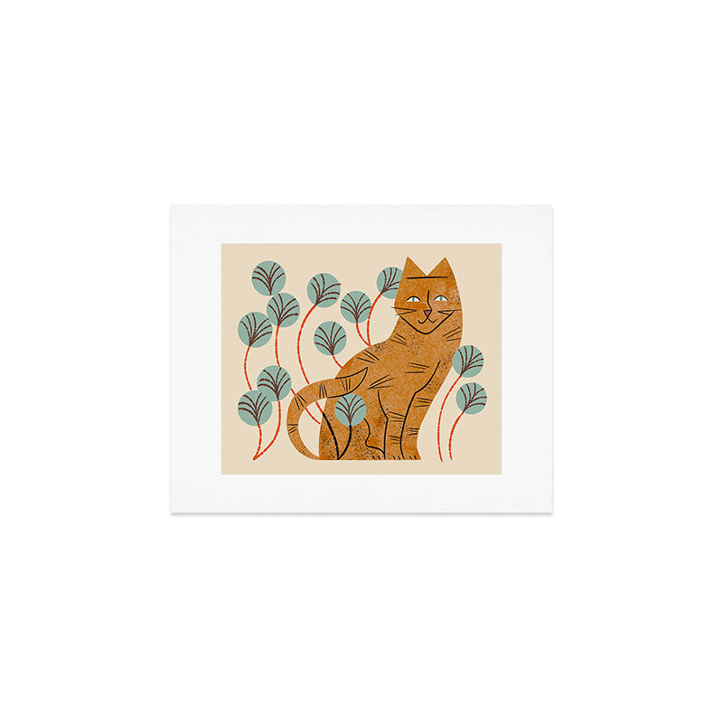 Ginger Tabby And Wildflowers Art Print Gallery Image 1