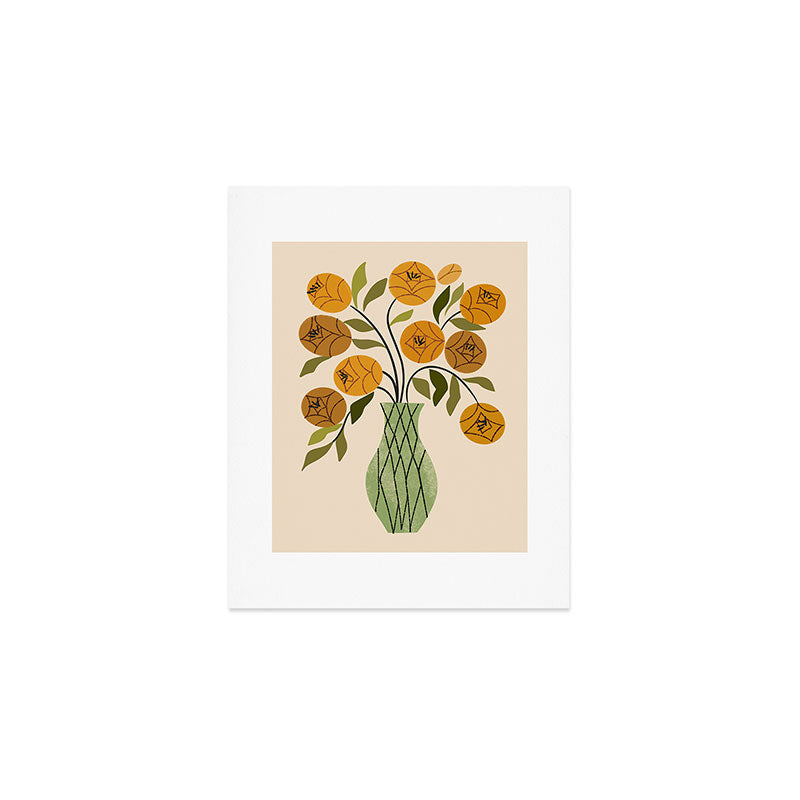 Gold and Green Bouquet Art Print Gallery Image 1