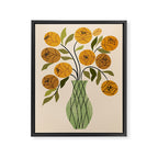 Gold and Green Bouquet Framed Canvas Print Gallery Image 6