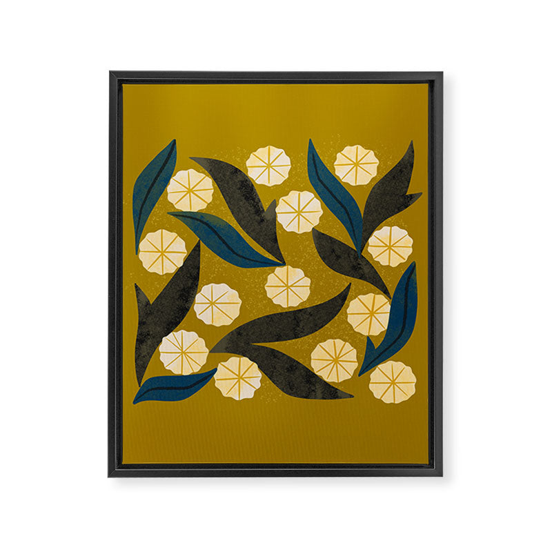 Gold Floral Framed Canvas Print Gallery Image 8