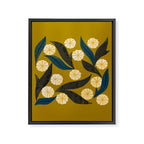 Gold Floral Framed Canvas Print Gallery Image 8