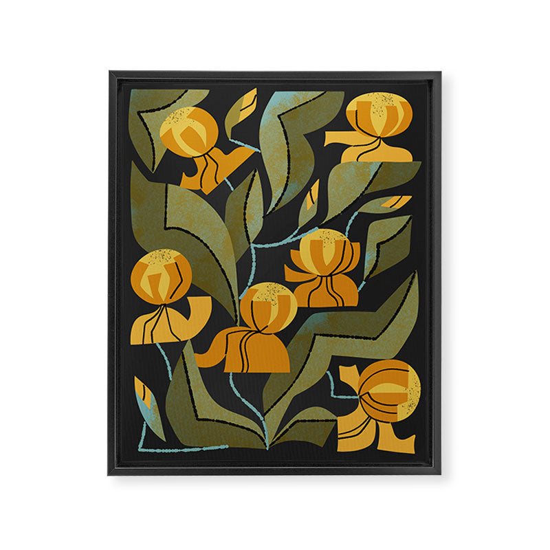 Gold Garden Iris Framed Canvas Print Gallery Image 6