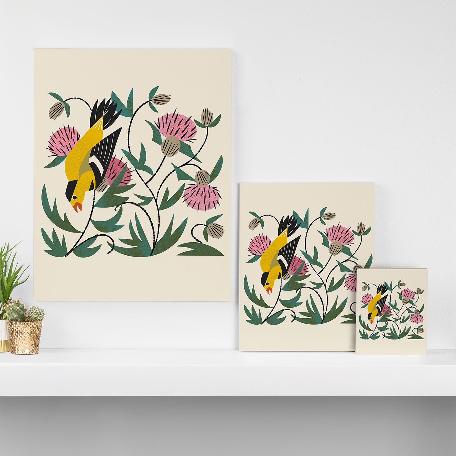 Goldfinch and Thistle Canvas Print Gallery Image 3