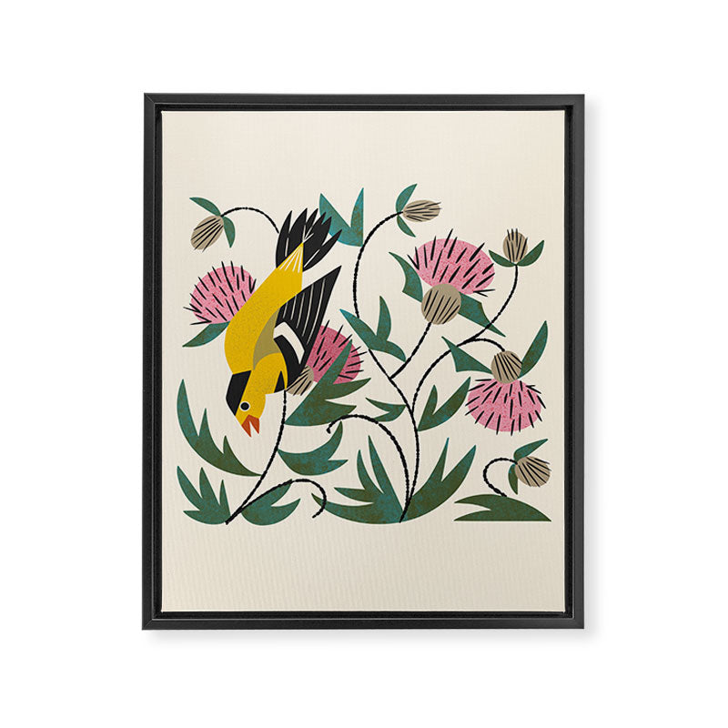 Goldfinch and Thistle Framed Canvas Print Gallery Image 3
