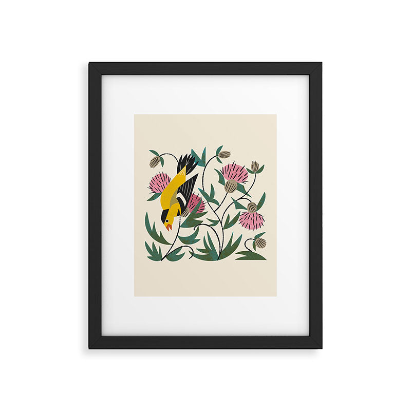 Goldfinch and Thistle Framed Art Print Gallery Image 6