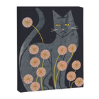 Gray Cat And Flowers Canvas Print Gallery Image 8