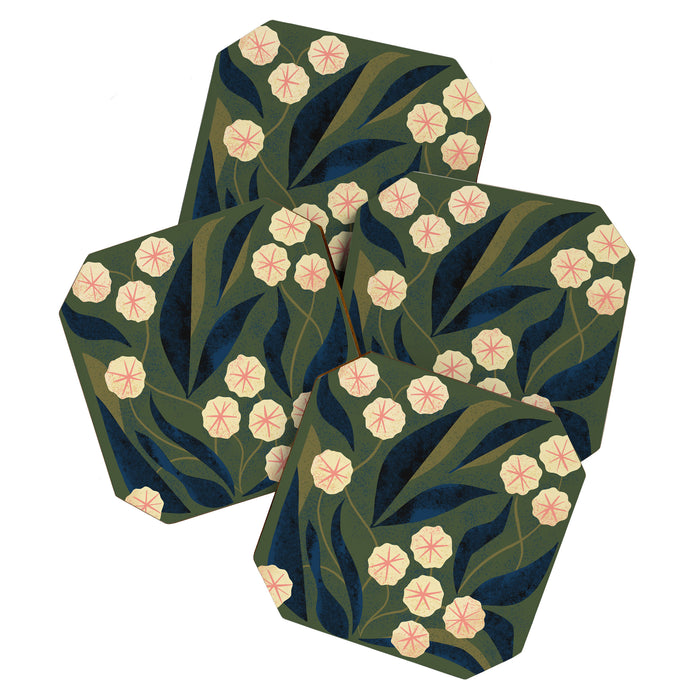 Green Floral Coaster Gallery Image 1