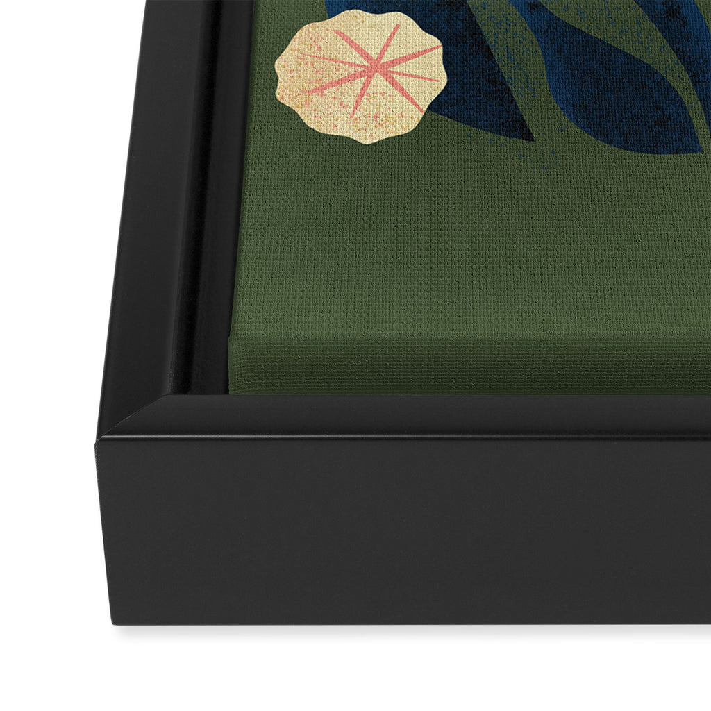 Green Floral Framed Canvas Print Gallery Image 3