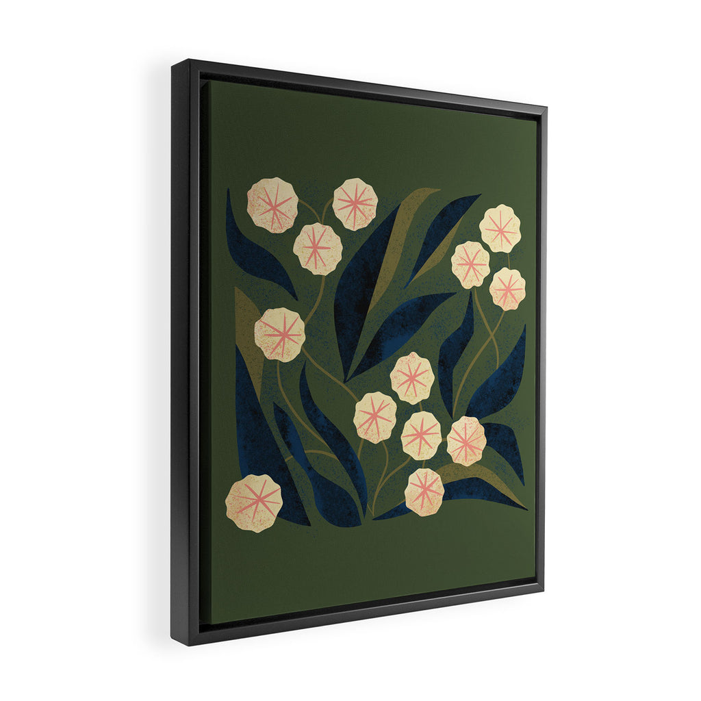 Green Floral Framed Canvas Print Gallery Image 2