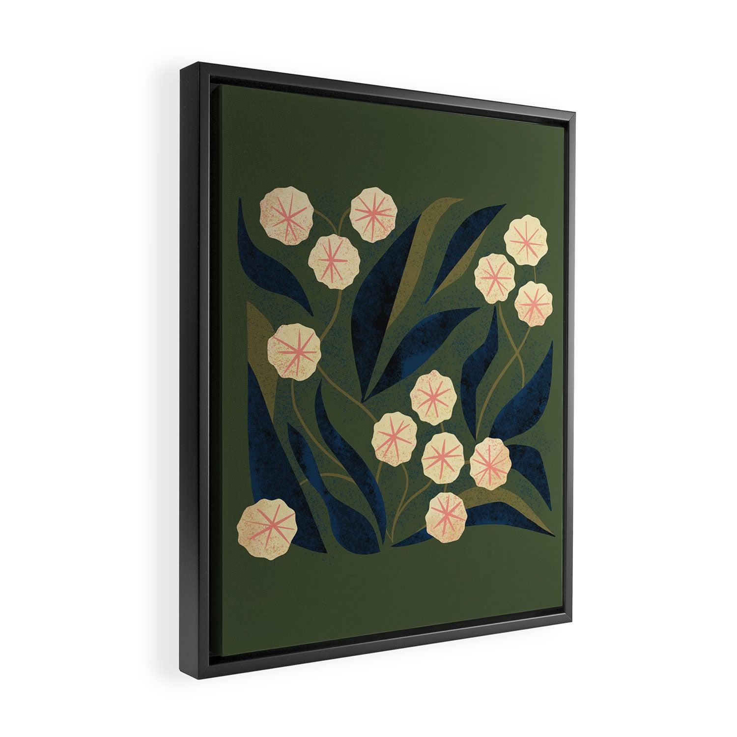 Green Floral Framed Canvas Print Gallery Image 2