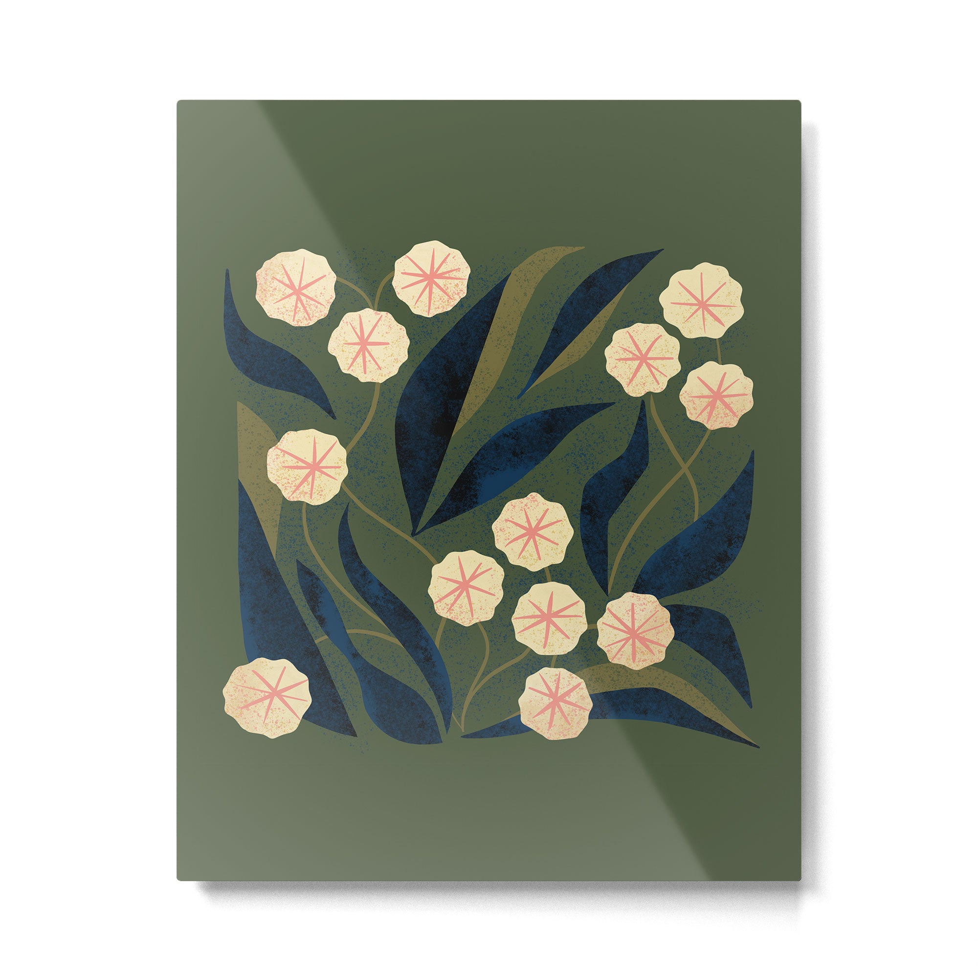 Green Floral Metal Print Gallery Image 6