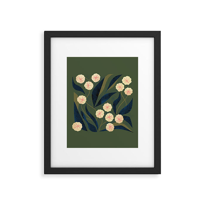 Green Floral Framed Art Print Gallery Image 1