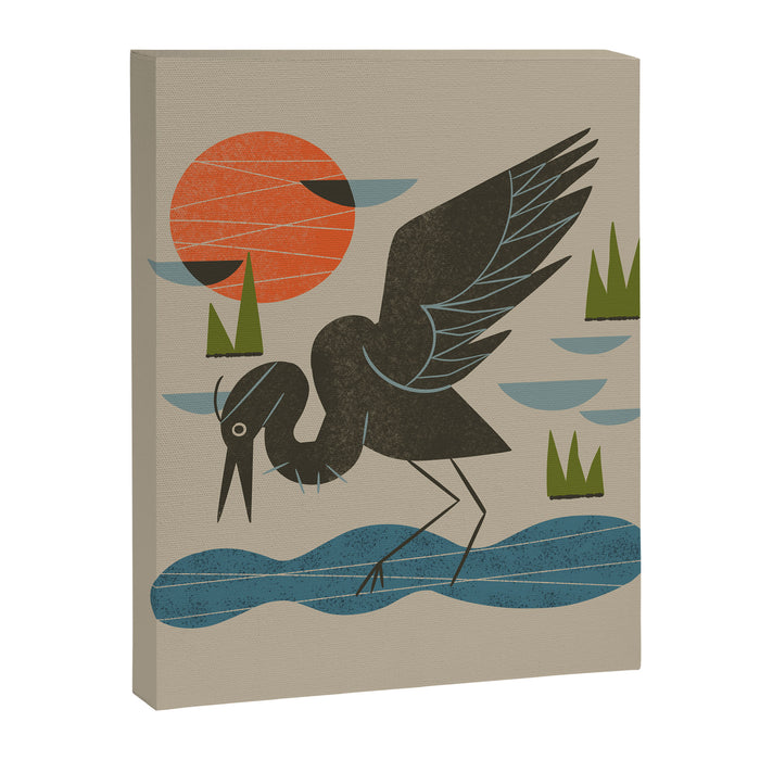Happy Heron Canvas Print Gallery Image 1