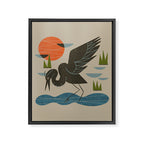 Happy Heron Framed Canvas Print Gallery Image 8