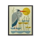 Heron Among Reeds Framed Canvas Print Gallery Image 6