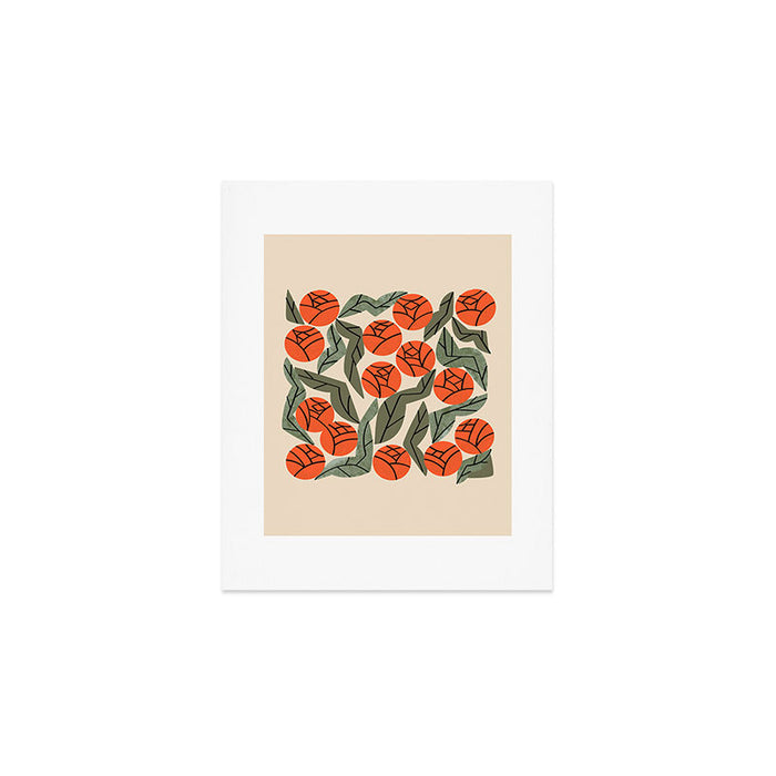 Hot Orange Blooms Art Print Gallery Image 1