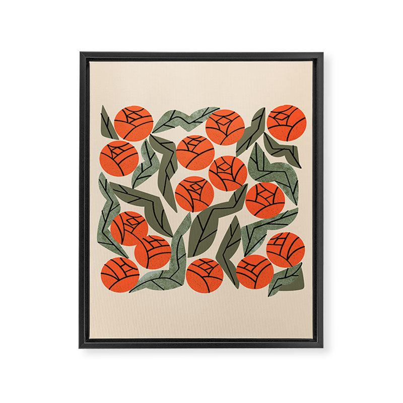 Hot Orange Blooms Framed Canvas Print Gallery Image 8