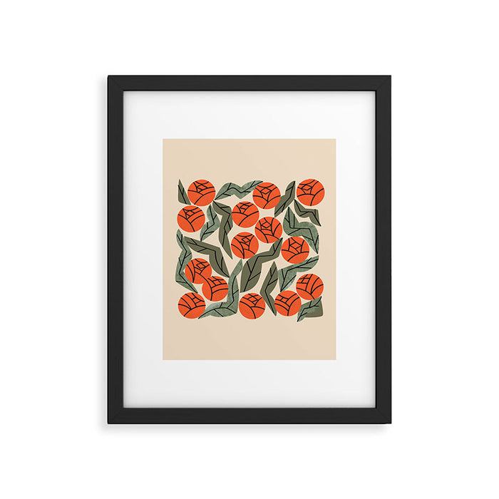 Hot Orange Blooms Framed Art Print Gallery Image 1