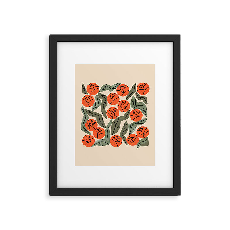 Hot Orange Blooms Framed Art Print Gallery Image 6