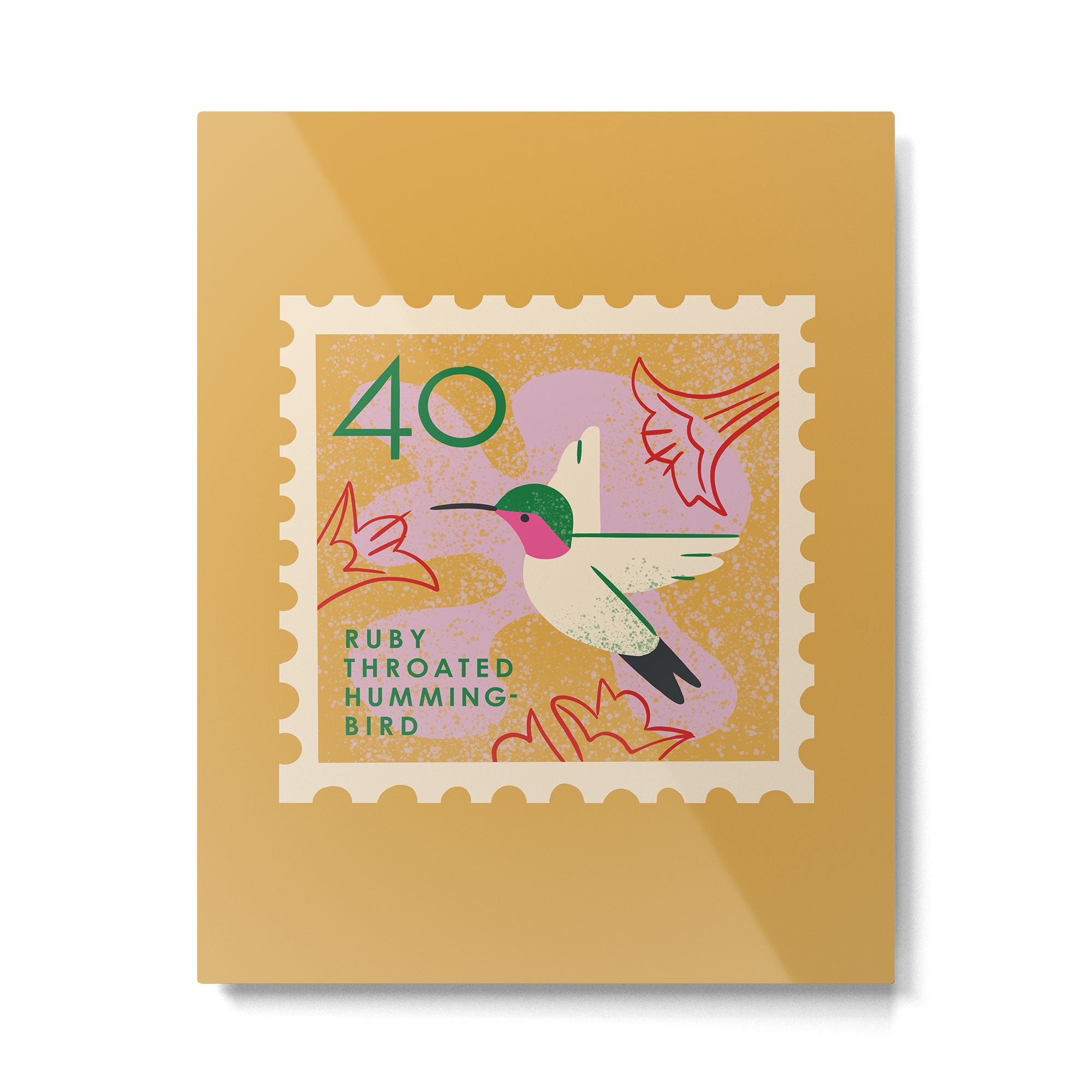 Hummingbird Postage Stamp Metal Print Gallery Image 6
