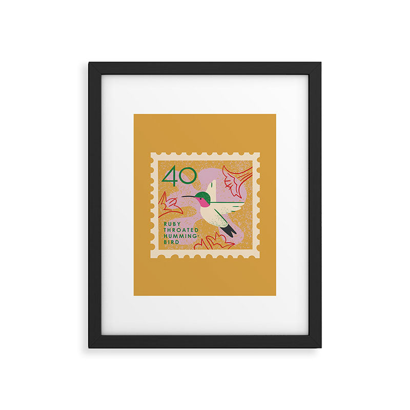 Hummingbird Postage Stamp Framed Art Print Gallery Image 6