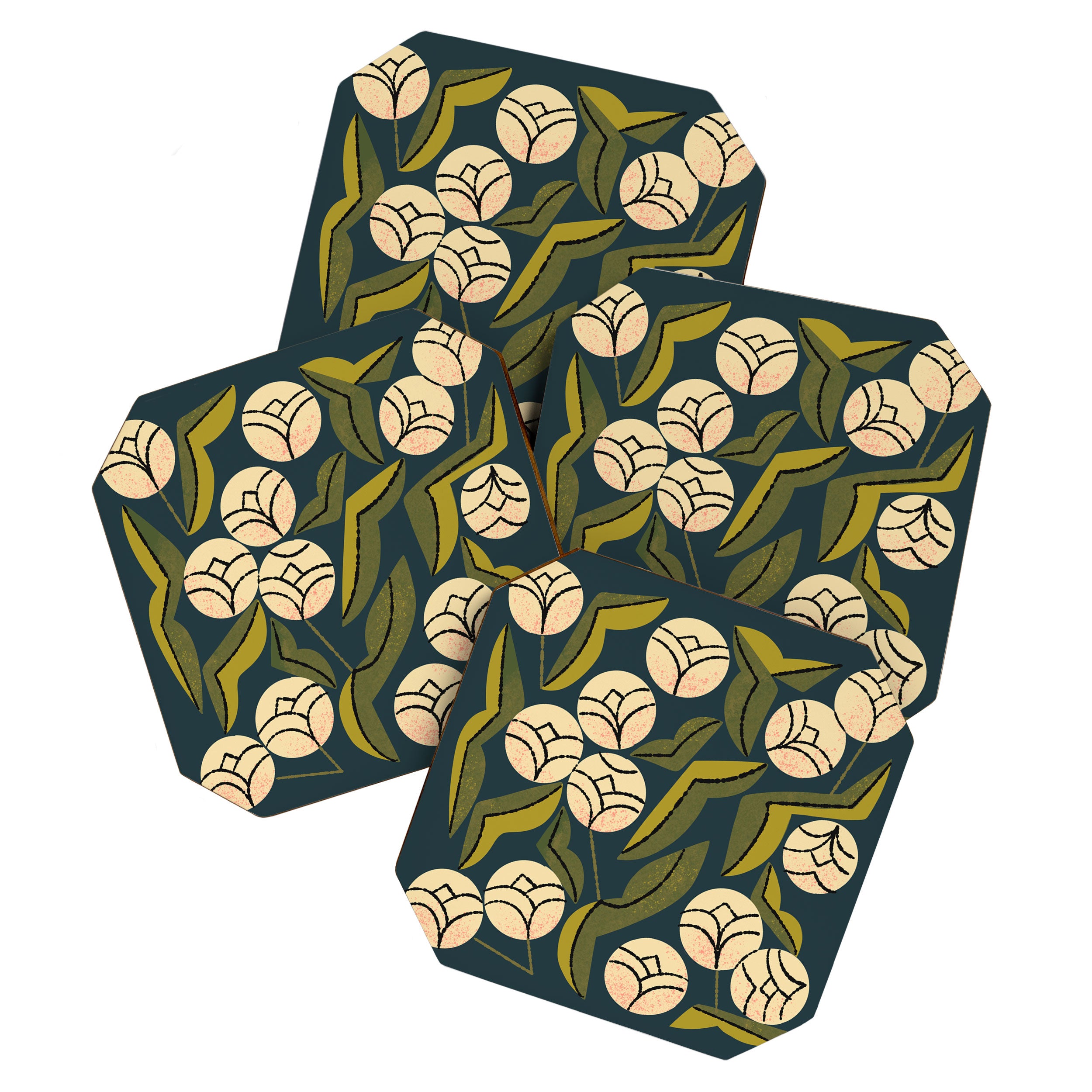 Ivory Blooms Coaster Gallery Image 1