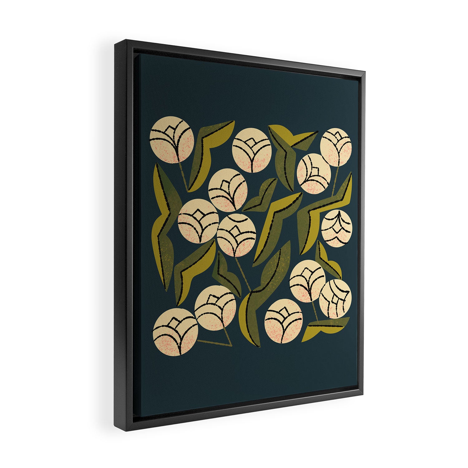 Ivory Blooms Framed Canvas Print Gallery Image 2