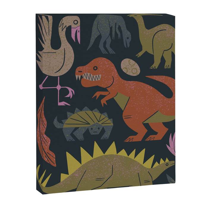 Jurassic Friends (Dark) Canvas Print Gallery Image 1