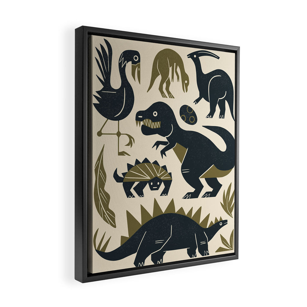 Jurassic Friends Framed Canvas Print Gallery Image 2