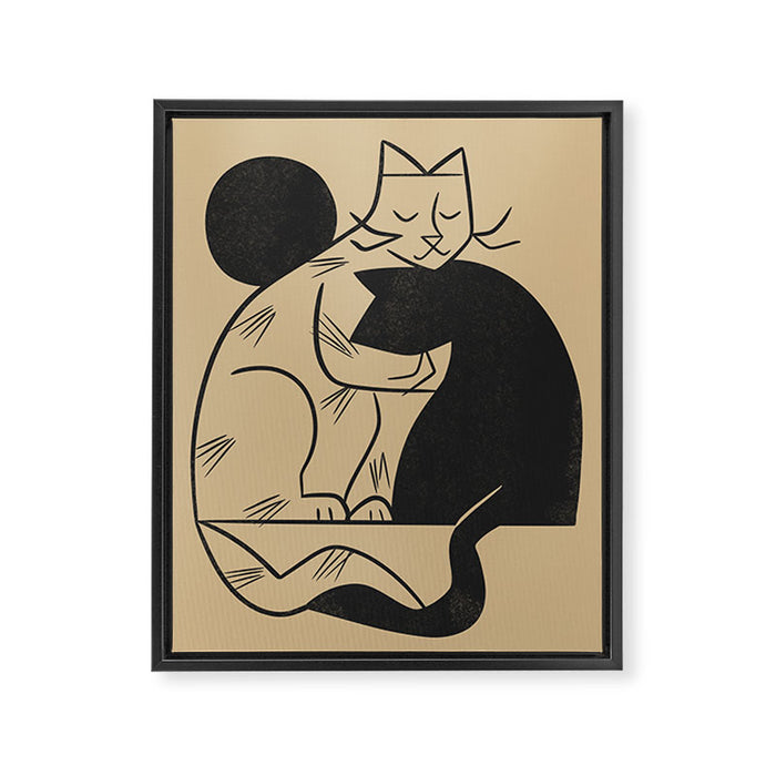 Kind Kats Framed Canvas Print Gallery Image 1