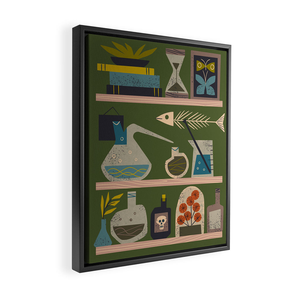 Laboratory Shelves Framed Canvas Print Gallery Image 2