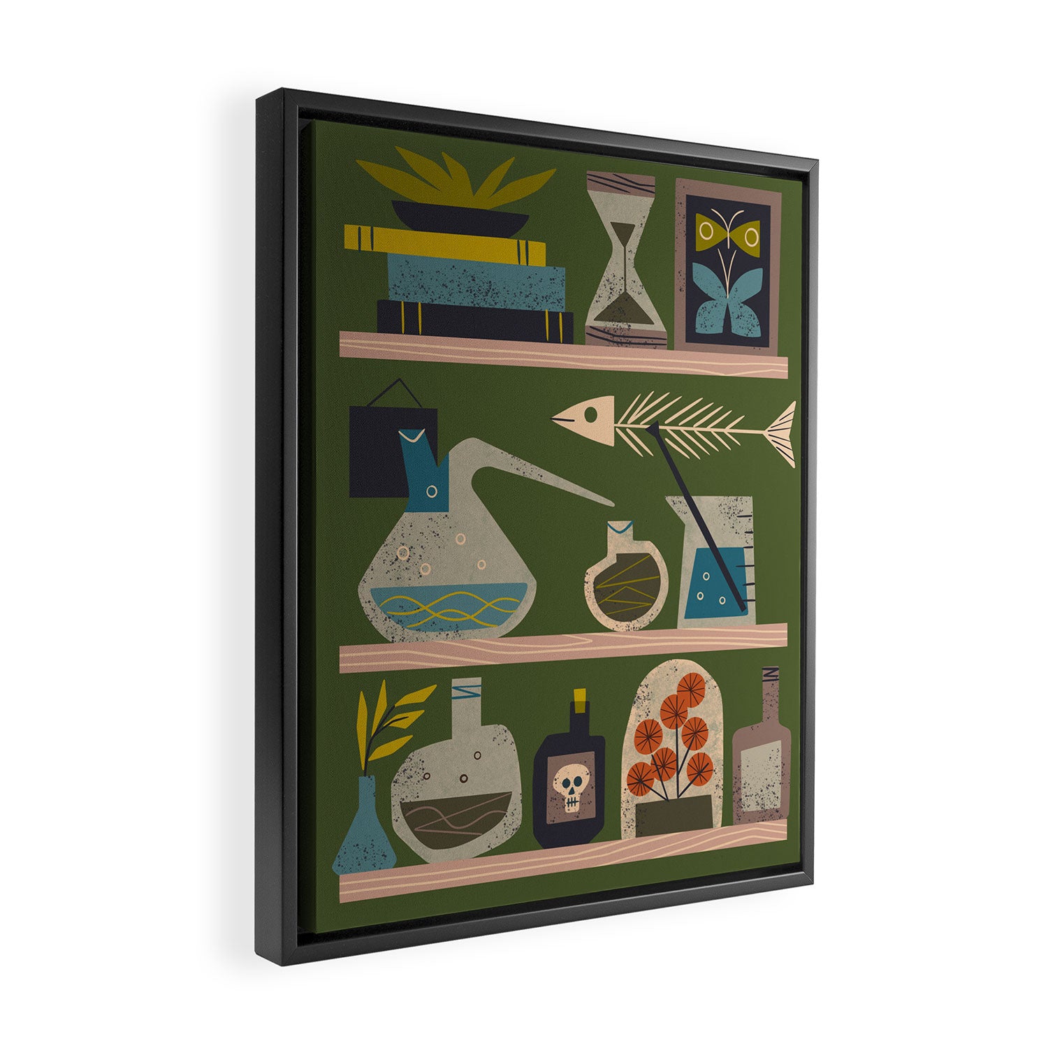 Laboratory Shelves Framed Canvas Print Gallery Image 2