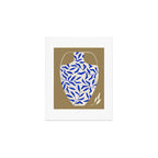 Leafy Blue Vase Art Print Gallery Image 1