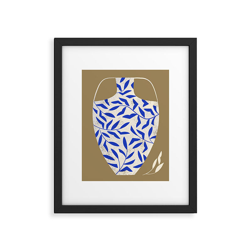 Leafy Blue Vase Framed Art Print Gallery Image 5