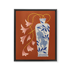 Lilies And Porcelain Cat Vase Framed Canvas Print Gallery Image 6