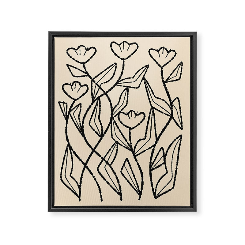 Linear Tulips Framed Canvas Print Gallery Image 6