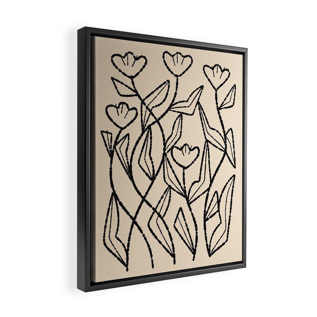 Linear Tulips Framed Canvas Print Gallery Image 2