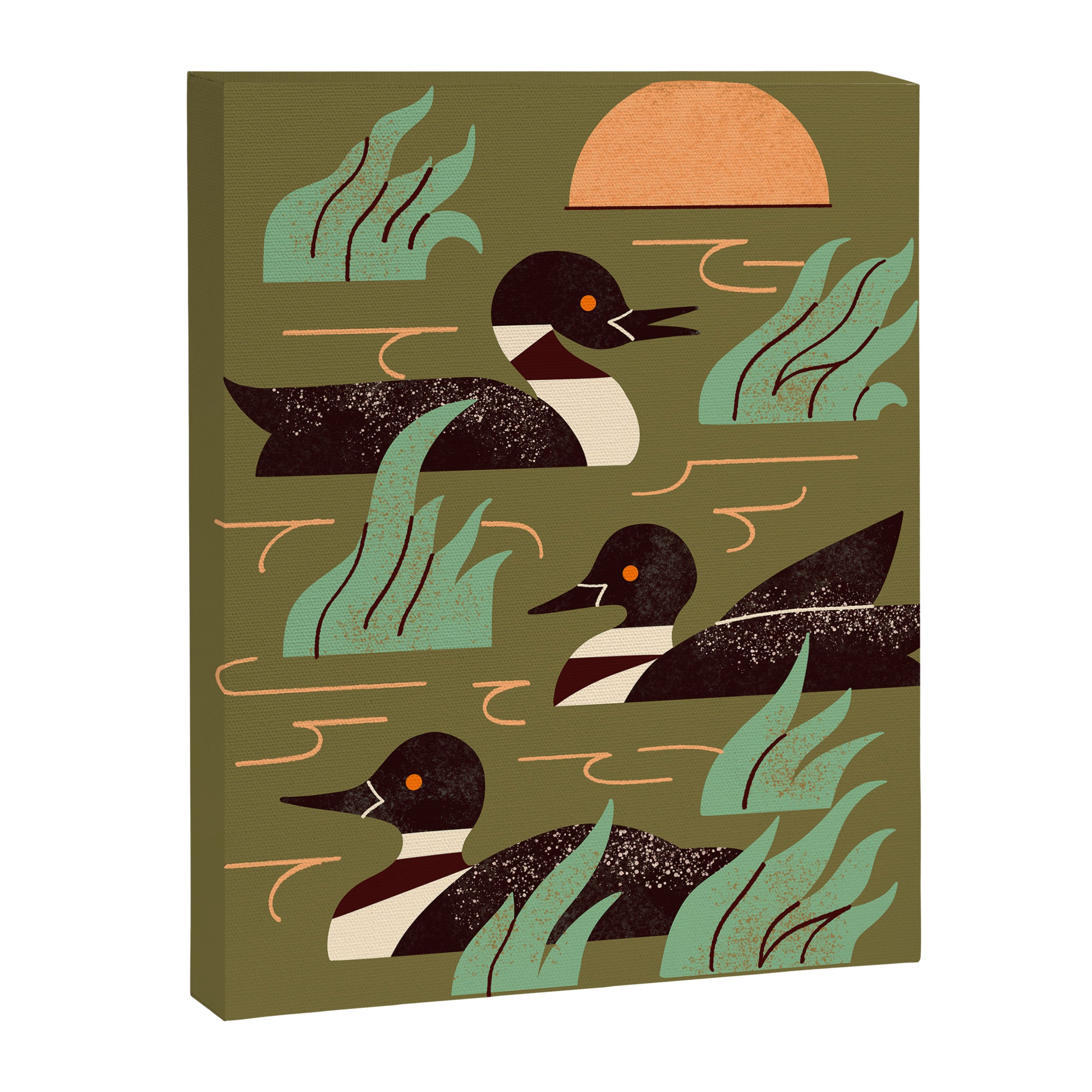 Loons At Dusk Canvas Print Gallery Image 6