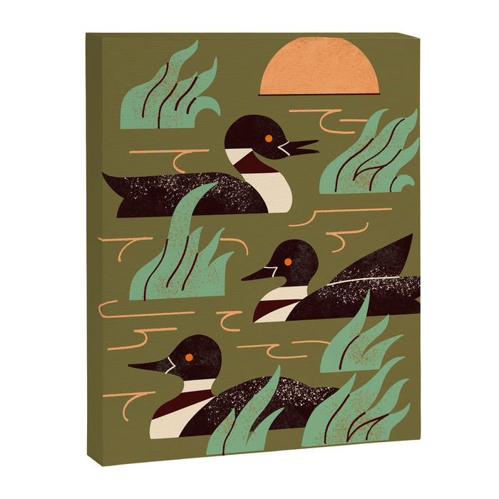 Loons At Dusk Canvas Print Gallery Image 1