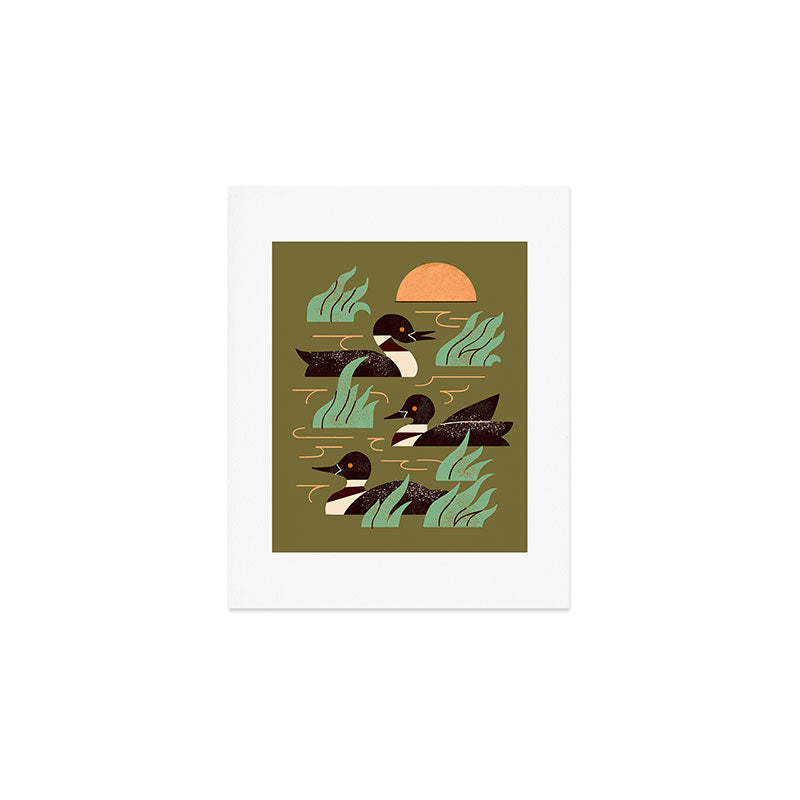 Loons At Dusk Art Print