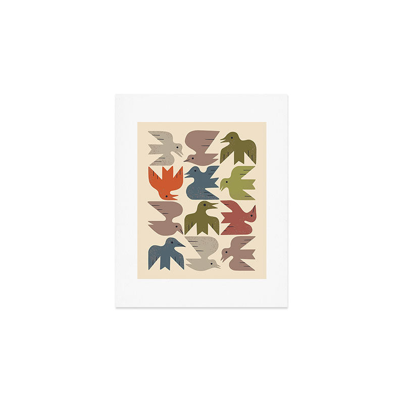 Midcentury Bird Grid Art Print Gallery Image 1